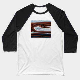 Brown blue liquid Marble color grading pattern Baseball T-Shirt